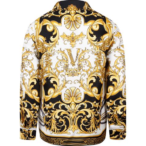 versace barocco rodeo print shirt|Versace blue t shirt.